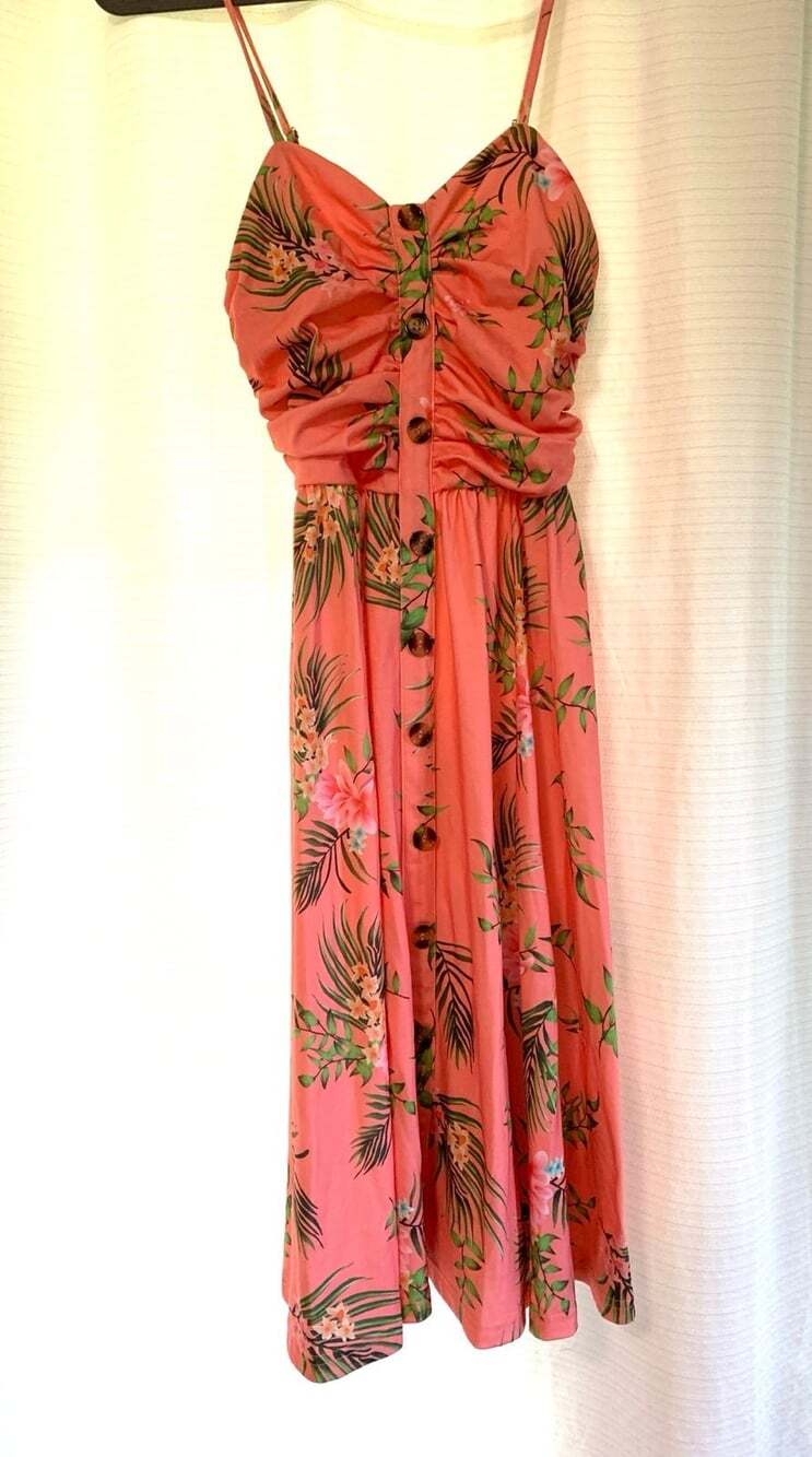 Peach Floral Sun Dress Small